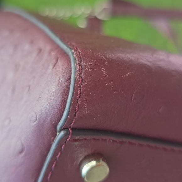 Kate Spade Bristol Drive Ostrich Cherrywood bag 2 Way Bag - Picture 9 of 15